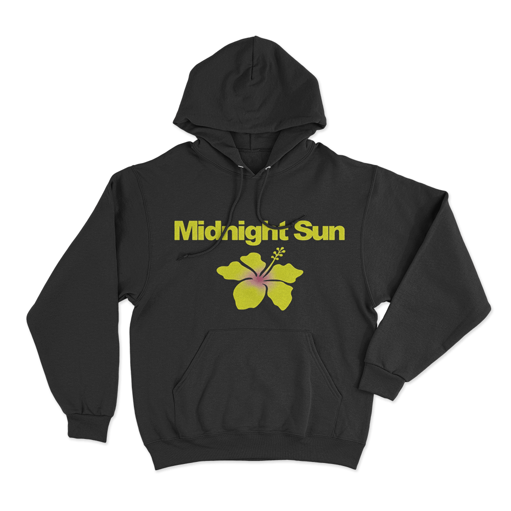Midnight Sun Hibiscus Hoodie Black Midnight Sun Hibiscus Hoodie Black