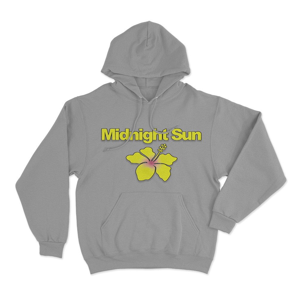 Midnight Sun Hibiscus Hoodie Grey Midnight Sun Hibiscus Hoodie Grey
