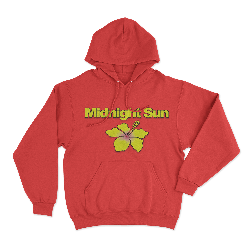 Midnight Sun Hibiscus Hoodie Red Midnight Sun Hibiscus Hoodie Red