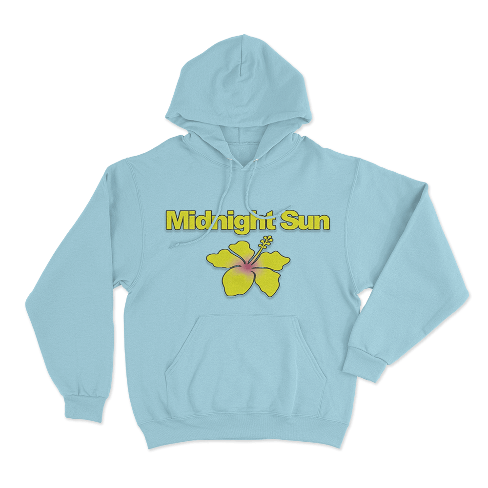 Midnight Sun Hibiscus Hoodie Sky Blue Midnight Sun Hibiscus Hoodie Sky Blue