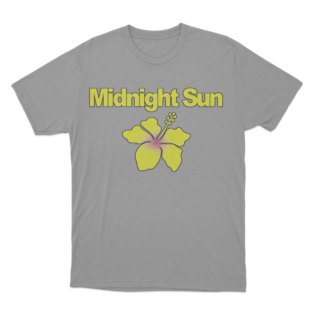 Midnight Sun Hibiscus T Shirt Grey Midnight Sun Hibiscus T Shirt Grey