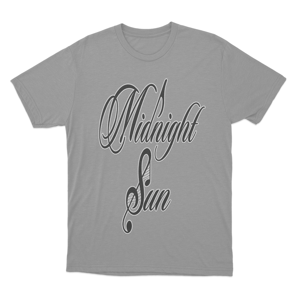 Midnight Sun Script T Shirt Grey Midnight Sun Script T Shirt Grey