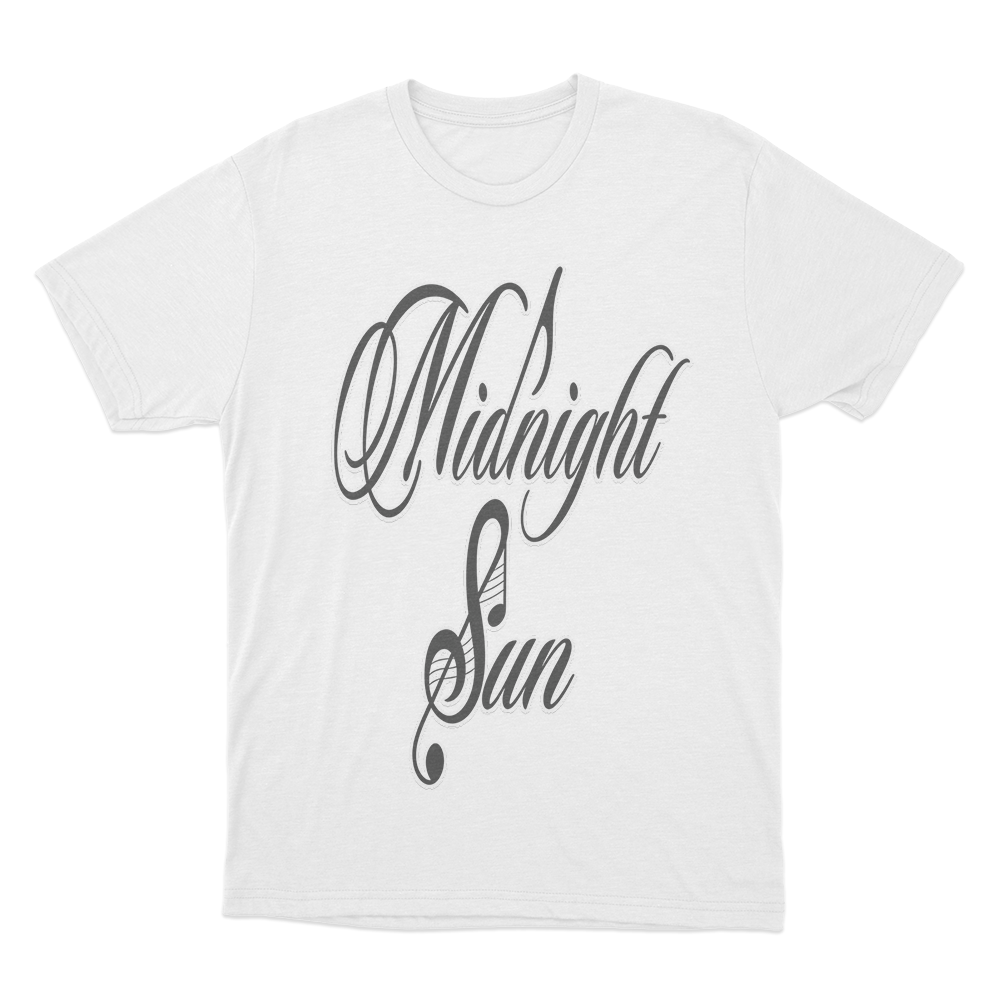 Midnight Sun Script T Shirt White Midnight Sun Script T Shirt White