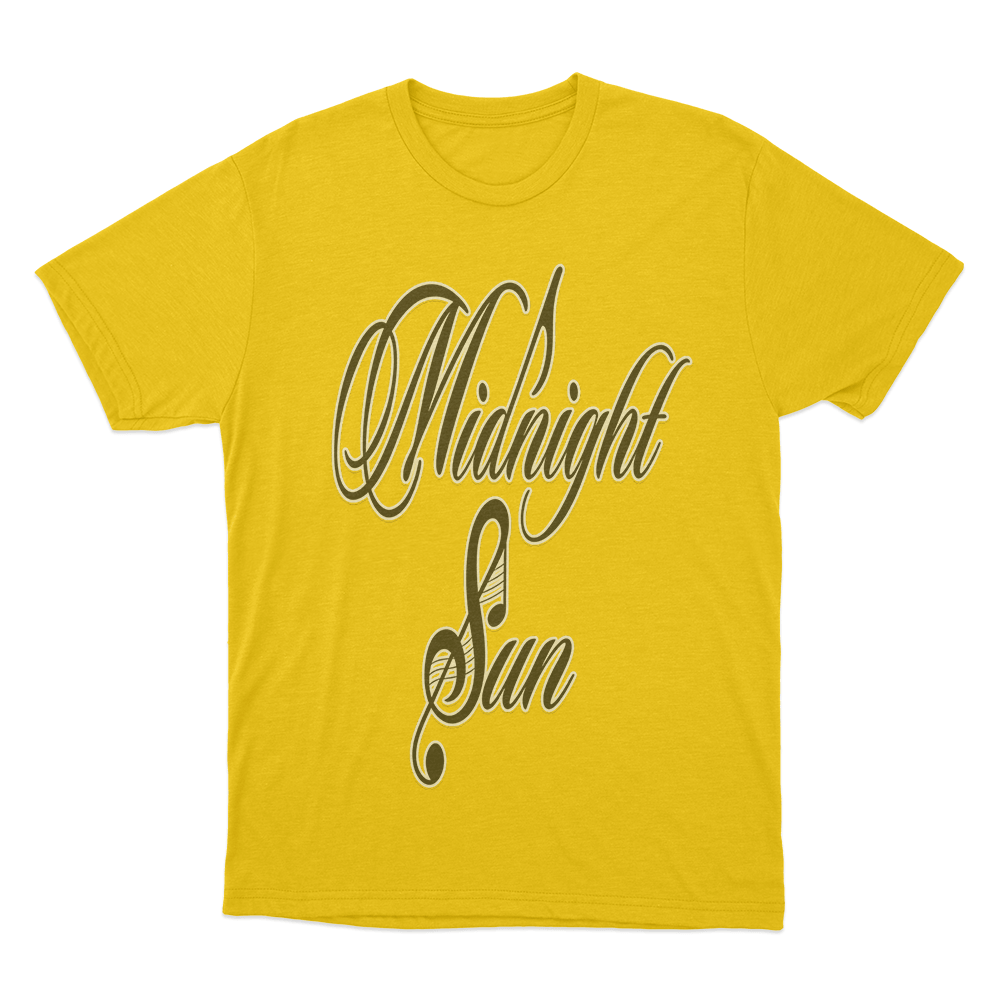 Midnight Sun Script T Shirt Yellow Midnight Sun Script T Shirt Yellow