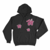 Pink Hibiscus Trio Hoodie Black